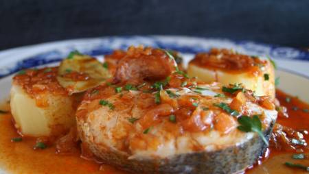 Caldeirada de merluza ou raia, bacallau, rape...